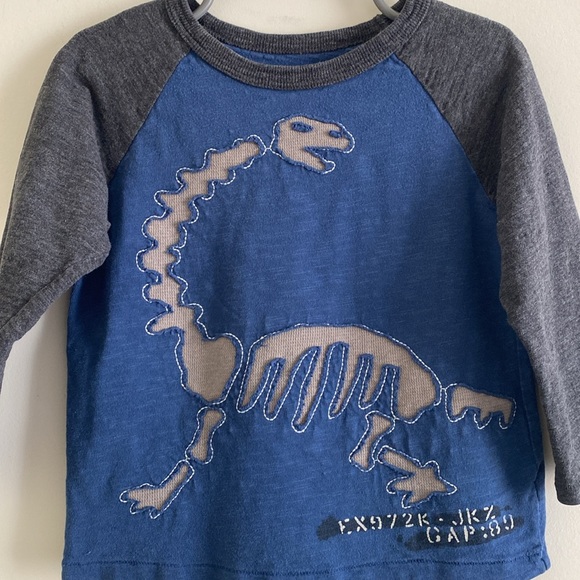 BabyGAP Toddler Boy Long Sleeve Dinosaur Tee - Picture 4 of 15
